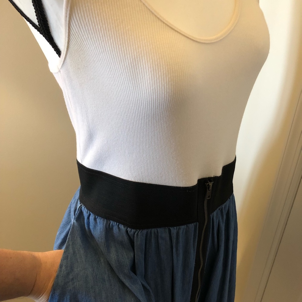 Day dress with denim bottom